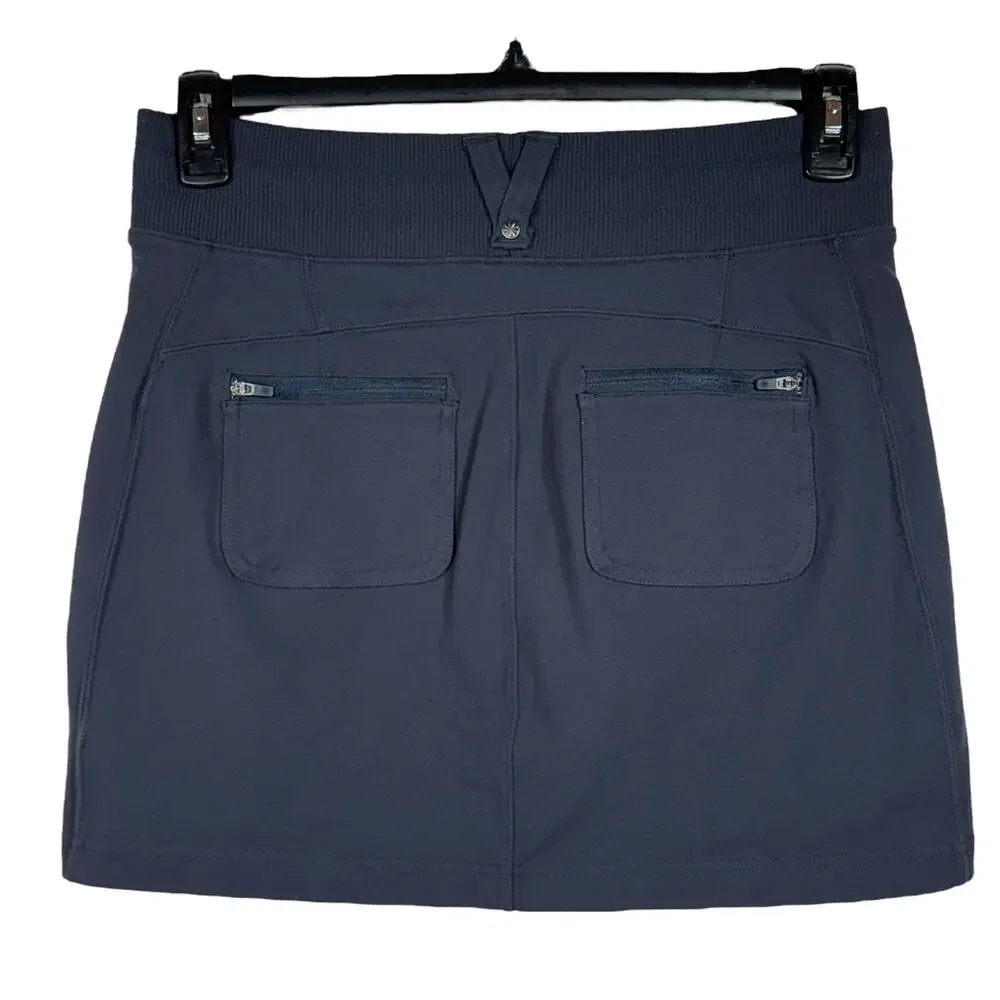 Athleta Small Northpeak Skort Pockets Elastic Waist Stretch Attached Briefs Gray - Picture 3 of 9